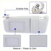 Front left passenger side sun visor for toyota venza 2009-2016 white plastic and cloth with rectangular window panel