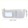 Light gray fabric front left passenger sun visor for toyota venza 2009-2016 with transparent window and strap