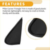 Black plastic front left side pillar triangle trim for toyota land cruiser 2008-2011 lightweight and durable