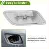 Front left clear plastic washer nozzle cover with molded tabs and central opening for toyota land cruiser 2013-2015