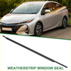 Front left black rubber weatherstrip window seal for toyota prius 2010-2015 shown from the back side