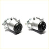 Front left wheel brake cylinder for Toyota Hilux with silver and black metallic starter solenoids and rubberized end caps