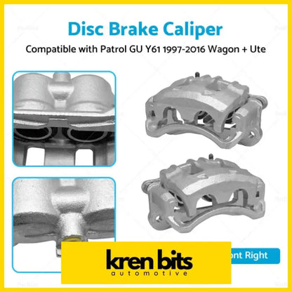 Front LH + RH Disc Brake Caliper Set Suitable For Patrol GU Y61 97-16 - Brakes & Parts>Calipers Brackets