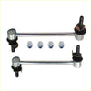 Front lh rh stabiliser sway bar links silver metal with black rubber bushings and nuts for nissan elgrand e51