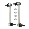 Silver metal front lh and rh stabiliser sway bar links with black rubber bushings and hex nuts for nissan elgrand e51