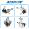 Front lower ball joints for toyota sienna 2010-2016 with silver metal and black rubber boots 1 pair view
