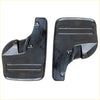 Black plastic front mudflaps with molded ridges and mounting holes for toyota hilux 4wd kun26 2005-2015