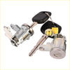 Front pair silver door lock cylinder with black keys and yellow insert for toyota tacoma 1995 to 2004