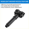 Front passenger headlight washer nozzle for toyota land cruiser black plastic with cylindrical body and angular housing