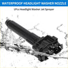 Black plastic front passenger headlight washer nozzle with jet spray design for toyota land cruiser