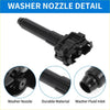 Black plastic front passenger headlight washer nozzle with textured grip and threaded connection for toyota land cruiser