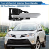 Silver interior door handle with black mounting bracket for front passenger side of Toyota Rav4 2019-2022 visible from back side