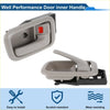 Gray plastic front passenger side interior door handle for toyota tundra with red button and easy installation design