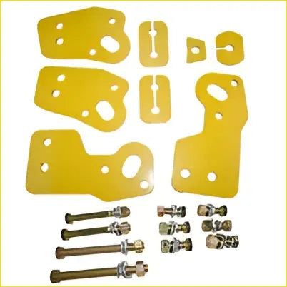 Yellow metal mounting brackets and bolts set for front rated recovery tow points kit fit for mitsubishi triton mq mr 2015-2021