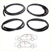 Black rubber front rear door weatherstrip set with pink and blue tabs for nissan sylphy almera pulsar car windows