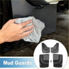 Black plastic front and rear mud flap splash guards with matte finish and molded design for toyota hiace 2012 2018