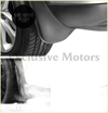 Black plastic front mud flap attached to the lower side of a nissan juke wheel arch 2011-2014 model
