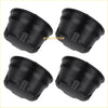 Black rubber front and rear wheel caps with textured ribbed surface and reinforced edges for suzuki ozark 250 lt-f250 2x4