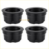 Black plastic front and rear wheel caps for suzuki ozark 250 lt-f250 with ribbed exterior and smooth interior
