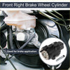 Black cast iron front right brake wheel cylinder with gear-like output and mounting hardware for toyota dyna 1999-2008
