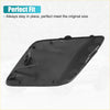 Black plastic front right bumper tow hook cover with molded edges and mounting points for toyota prius 2016-2019