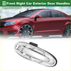 Chrome front right exterior door handle for toyota land cruiser 1998-2007 with sleek oval design and black plastic accents