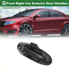 Black plastic front right exterior door handle with glossy finish and latch for toyota land cruiser 2008-2021