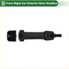 Black plastic front right exterior door handle with ergonomic design and lock for 2011-2019 toyota sequoia