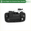 Front right exterior door handle for toyota tacoma in gloss black plastic with silver metal latch mechanism visible