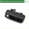 Front right exterior door handle for toyota tacoma in gloss black plastic with smooth finish and integrated spring mechanism