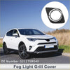 Front right fog light grill for toyota rav4 2009-2013 in black and chrome with a circular polished metallic ring