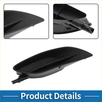 Front right fog light grill for Toyota Sienna 2006-2010 made of black plastic with sleek molded contours and elongated design