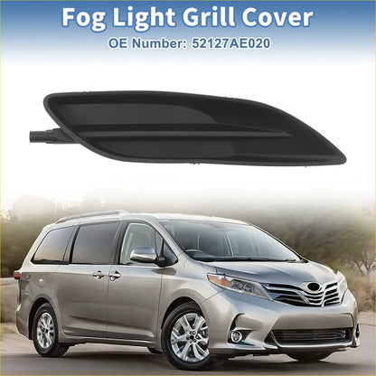 Front right fog light grill for toyota sienna 2006-2010 black plastic with sleek aerodynamic design and smooth finish