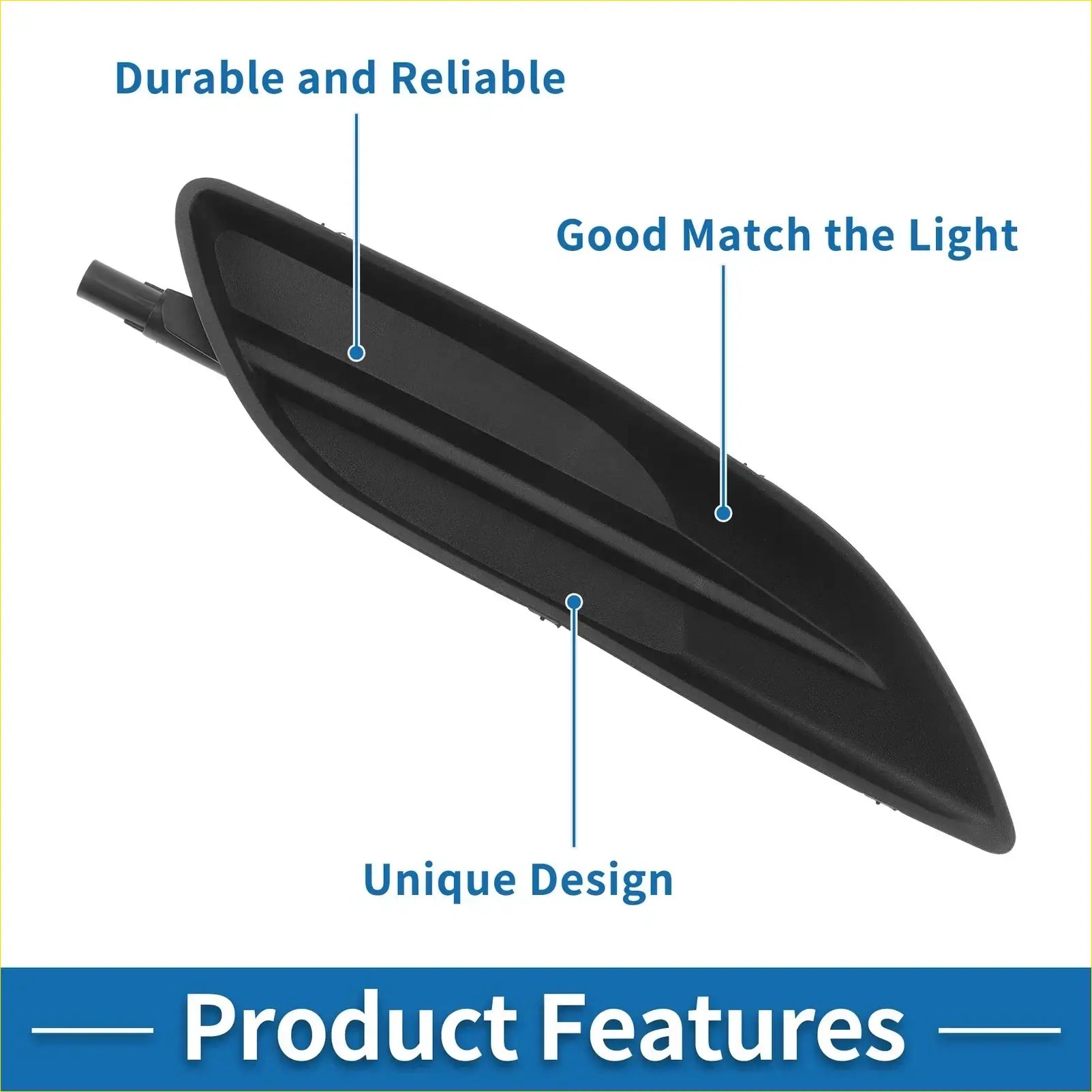 Front right fog light grill for toyota sienna 2006-2010 with black plastic side mirror cover and aerodynamic design