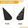 Front right side pillar triangle trim for Toyota Land Cruiser in black glossy molded plastic with smooth finish