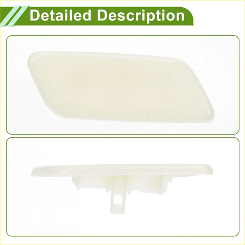 Off-white plastic front right washer nozzle cover for toyota prado 2012-2015 with smooth surface and mounting tabs