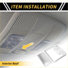 White plastic front roof reading light lamp cover trim with clear lens and textured grille for toyota tundra 2022-2024