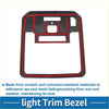 Front row headlight trim bezel for toyota tundra 2022-2023 with black and red light carbon fiber design