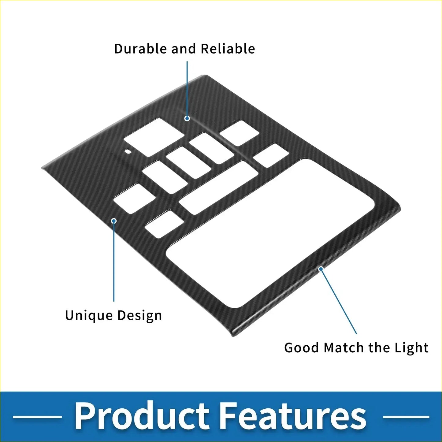 Front row light trim bezel for toyota alphard vellfire 2023-2025 black carbon fiber with textured surface and cutouts