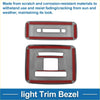 Silver light trim bezel for 2023 toyota prius with red accents designed for durability and weather resistance