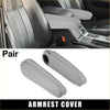 Gray leather front seat armrest covers designed for 2011-2017 toyota sienna car interiors 1 pair