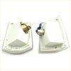 White plastic front signal corner light assemblies with exposed wiring and metal connectors for mazda b2200 1980-1993
