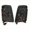 Black plastic rear light assemblies with red wiring and connectors for front signal lights nissan datsun 720 ute 1980-1989