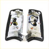 Chrome finished front signal lights with black rubber trim and wiring for 1980-1989 nissan datsun 720 seen from back
