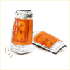 Chrome finished amber side marker lights with textured lens and black gasket front signal lights for nissan datsun 720