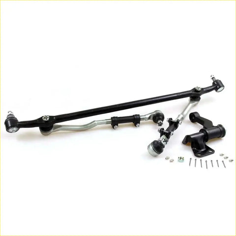 Black and silver metal front steering linkage rebuild kit with various components for Nissan Bravado Ute 1997-2000