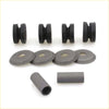 Set of black and gray rubber front tension rod bushings for datsun nissan 620 1500 1600 1972-1979 use