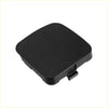 Black plastic front tow hook cap with textured surface and release mechanism for 2009-2012 toyota rav4