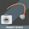 Gray plastic 3-pin front turn signal light socket adapter with red yellow and black wires for toyota tundra 2007-2021