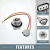 Front turn signal light socket adapter for toyota tundra with gray plastic copper 3-pin socket and red yellow black wires